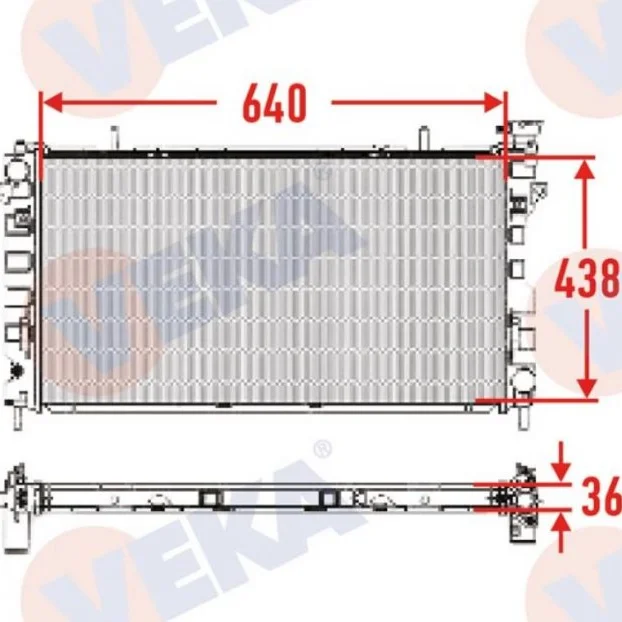 IVECO Daily Su Radyatörü Brazıng  2,3 / 3,0 (640*438*32mm) 5801264635 VEKA 16-1833B