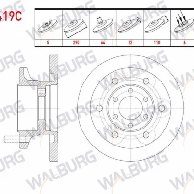 IVECO Daily Ön Fren Disk Aynası Takım 290mm 1908772 WALBURG 1419