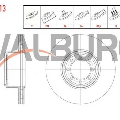 IVECO Daily Arka Fren Disk Aynası Takım 294mm 2996043 WALBURG WBD 1413