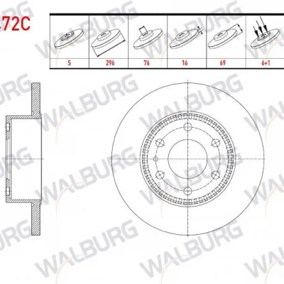 IVECO Daily Arka Fren Disk Aynası Takım 296mm 2996027 WALBURG WBD 1472